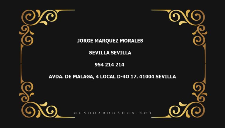 abogado Jorge Marquez Morales en la localidad de Sevilla