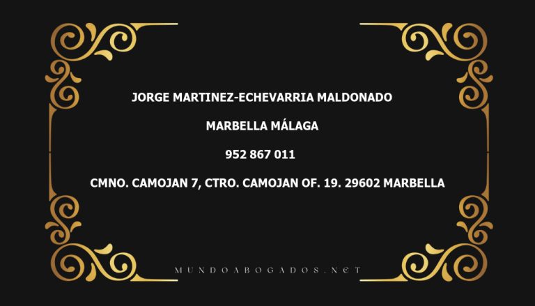 abogado Jorge Martinez-Echevarria Maldonado en la localidad de Marbella