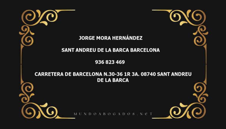 abogado Jorge Mora Hernández en la localidad de Sant Andreu de la Barca