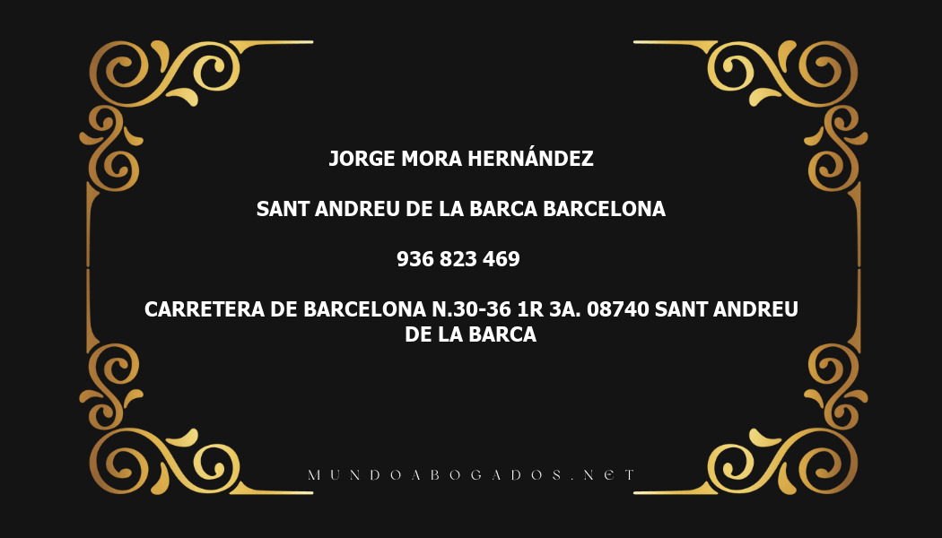 abogado Jorge Mora Hernández en la localidad de Sant Andreu de la Barca