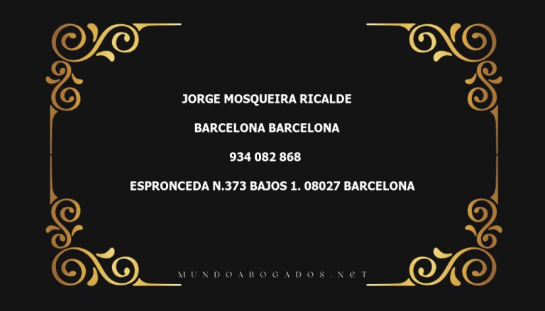 abogado Jorge Mosqueira Ricalde en la localidad de Barcelona