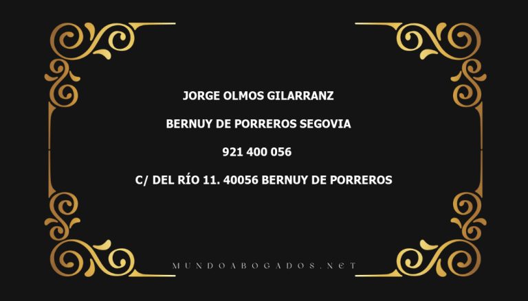 abogado Jorge Olmos Gilarranz en la localidad de Bernuy de Porreros