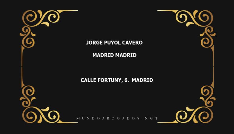 abogado Jorge Puyol Cavero en la localidad de Madrid