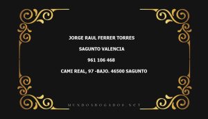 abogado Jorge Raul Ferrer Torres en la localidad de Sagunto