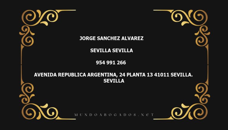 abogado Jorge Sanchez Alvarez en la localidad de Sevilla