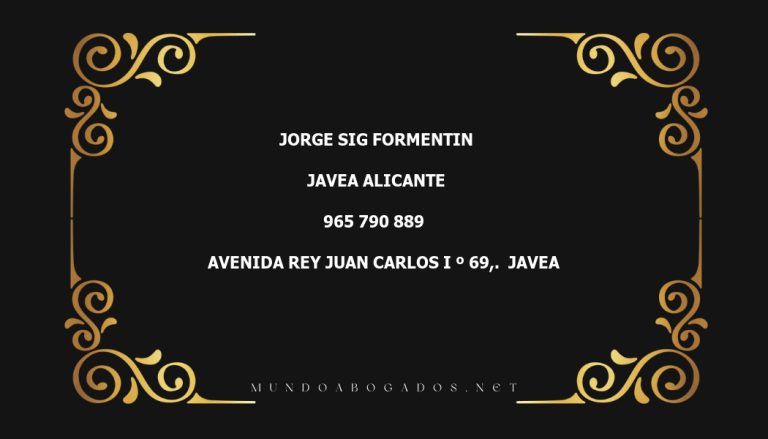 abogado Jorge Sig Formentin en la localidad de Javea