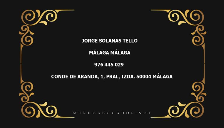 abogado Jorge Solanas Tello en la localidad de Málaga