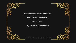 abogado Jorge Ulises Corona Herrero en la localidad de Santander