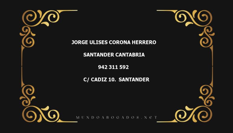 abogado Jorge Ulises Corona Herrero en la localidad de Santander