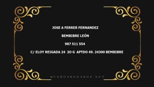 abogado Jose A Ferrer Fernandez en la localidad de Bembibre