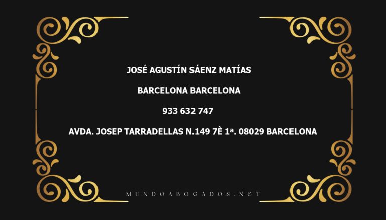 abogado José Agustín Sáenz Matías en la localidad de Barcelona