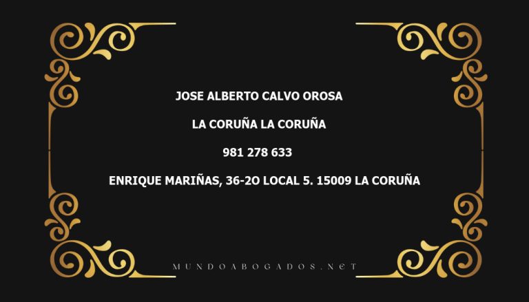 abogado Jose Alberto Calvo Orosa en la localidad de La Coruña