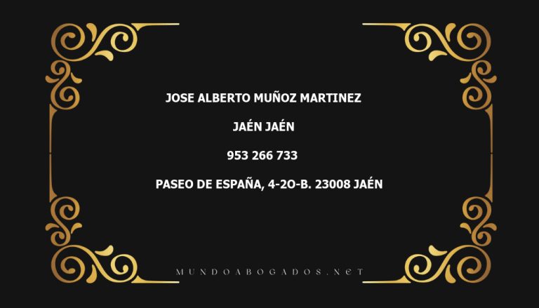 abogado Jose Alberto Muñoz Martinez en la localidad de Jaén