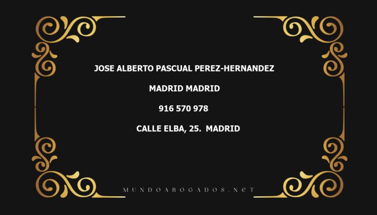 abogado Jose Alberto Pascual Perez-Hernandez en la localidad de Madrid