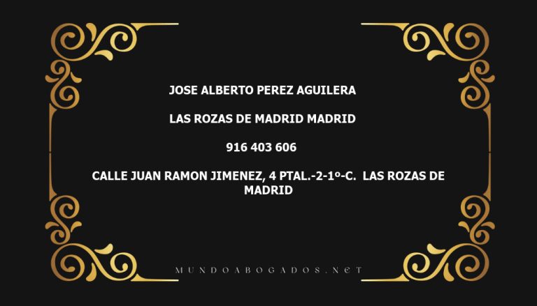 abogado Jose Alberto Perez Aguilera en la localidad de Las Rozas de Madrid