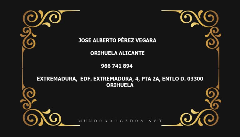 abogado Jose Alberto Pérez Vegara en la localidad de Orihuela