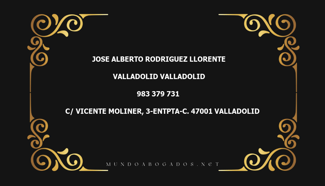 abogado Jose Alberto Rodriguez Llorente en la localidad de Valladolid