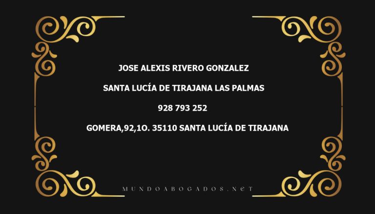 abogado Jose Alexis Rivero Gonzalez en la localidad de Santa Lucía de Tirajana