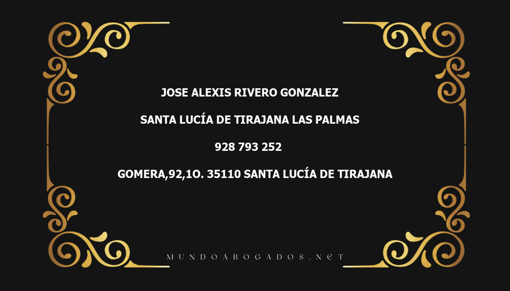 abogado Jose Alexis Rivero Gonzalez en la localidad de Santa Lucía de Tirajana