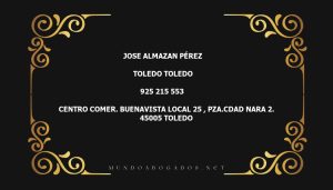 abogado Jose Almazan Pérez en la localidad de Toledo