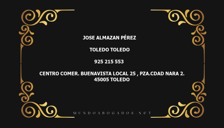 abogado Jose Almazan Pérez en la localidad de Toledo