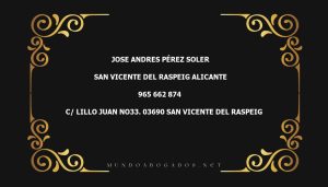 abogado Jose Andres Pérez Soler en la localidad de San Vicente del Raspeig