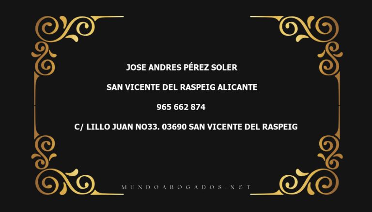 abogado Jose Andres Pérez Soler en la localidad de San Vicente del Raspeig