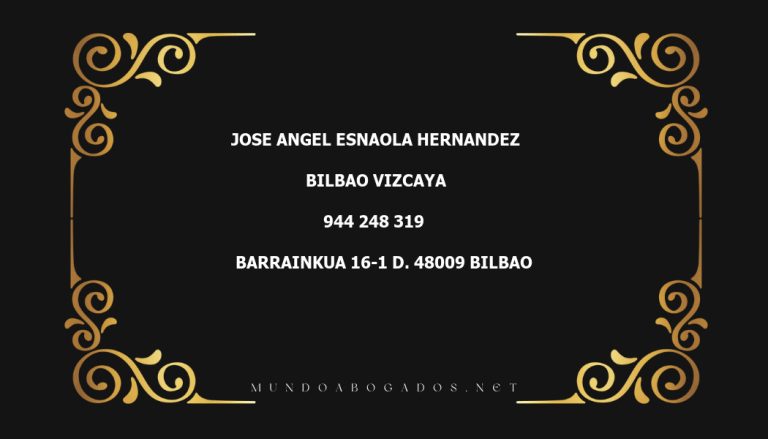 abogado Jose Angel Esnaola Hernandez en la localidad de Bilbao