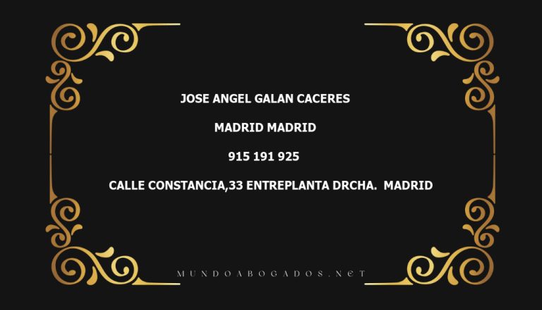 abogado Jose Angel Galan Caceres en la localidad de Madrid