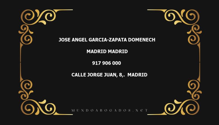 abogado Jose Angel Garcia-Zapata Domenech en la localidad de Madrid