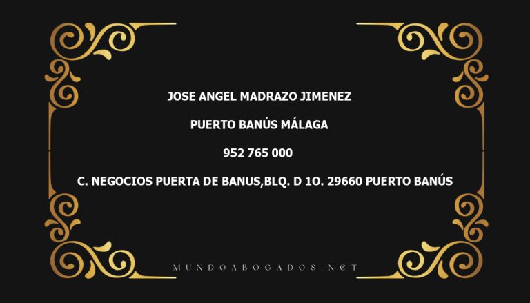 abogado Jose Angel Madrazo Jimenez en la localidad de Puerto Banús