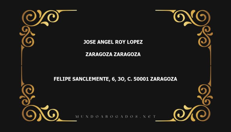 abogado Jose Angel Roy Lopez en la localidad de Zaragoza