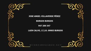 abogado Jose Angel Villaverde Pérez en la localidad de Burgos