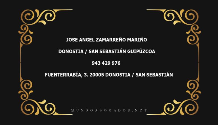 abogado Jose Angel Zamarreño Mariño en la localidad de Donostia / San Sebastián