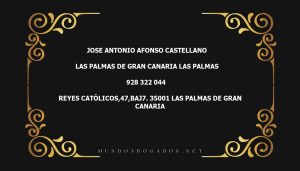 abogado Jose Antonio Afonso Castellano en la localidad de Las Palmas de Gran Canaria