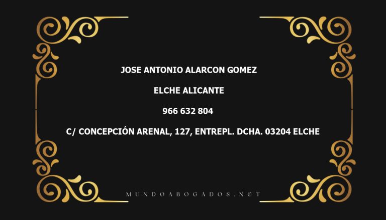 abogado Jose Antonio Alarcon Gomez en la localidad de Elche