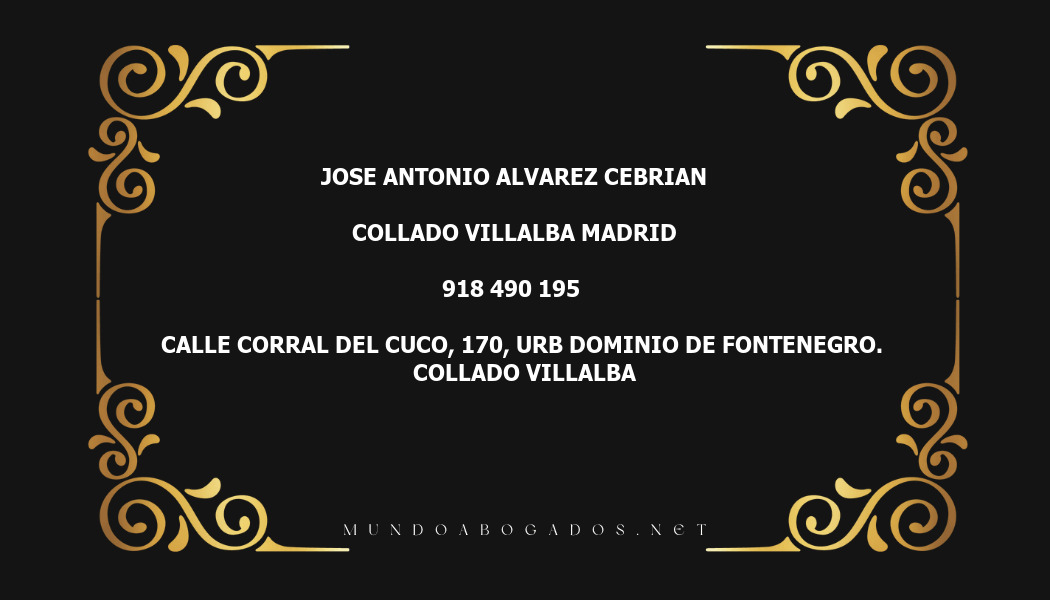 abogado Jose Antonio Alvarez Cebrian en la localidad de Collado Villalba