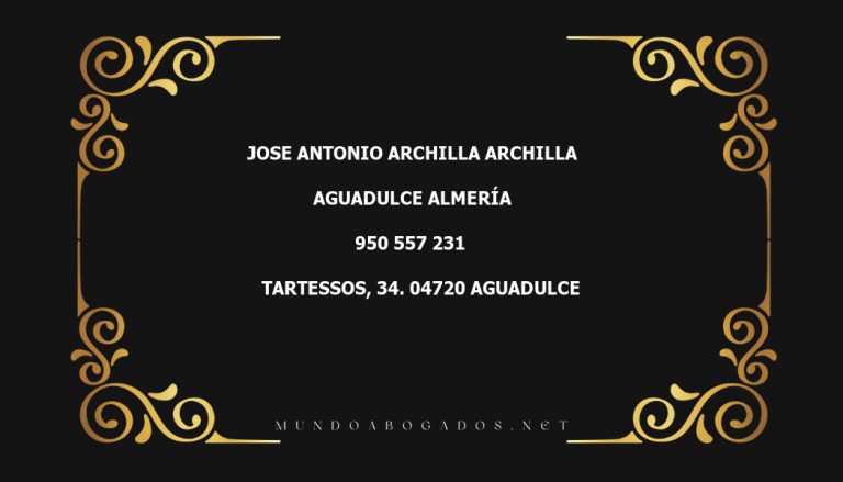 abogado Jose Antonio Archilla Archilla en la localidad de Aguadulce