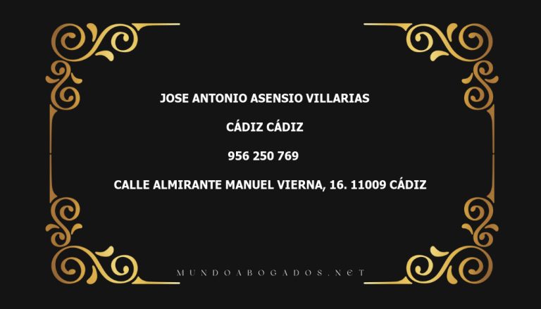 abogado Jose Antonio Asensio Villarias en la localidad de Cádiz