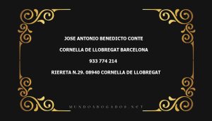 abogado Jose Antonio Benedicto Conte en la localidad de Cornella de Llobregat