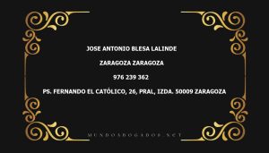 abogado Jose Antonio Blesa Lalinde en la localidad de Zaragoza