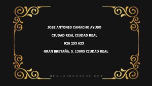 abogado Jose Antonio Camacho Ayuso en la localidad de Ciudad Real