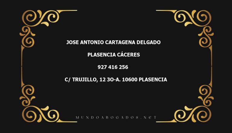 abogado Jose Antonio Cartagena Delgado en la localidad de Plasencia