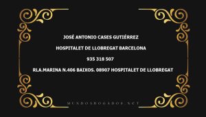 abogado José Antonio Cases Gutiérrez en la localidad de Hospitalet de Llobregat