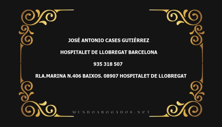 abogado José Antonio Cases Gutiérrez en la localidad de Hospitalet de Llobregat