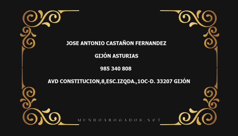 abogado Jose Antonio Castañon Fernandez en la localidad de Gijón