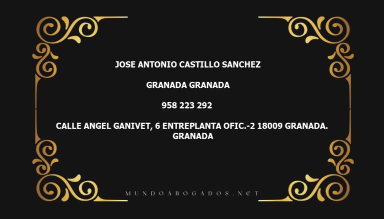 abogado Jose Antonio Castillo Sanchez en la localidad de Granada