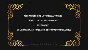 abogado Jose Antonio De La Torre Zamorano en la localidad de Puerto de la Cruz