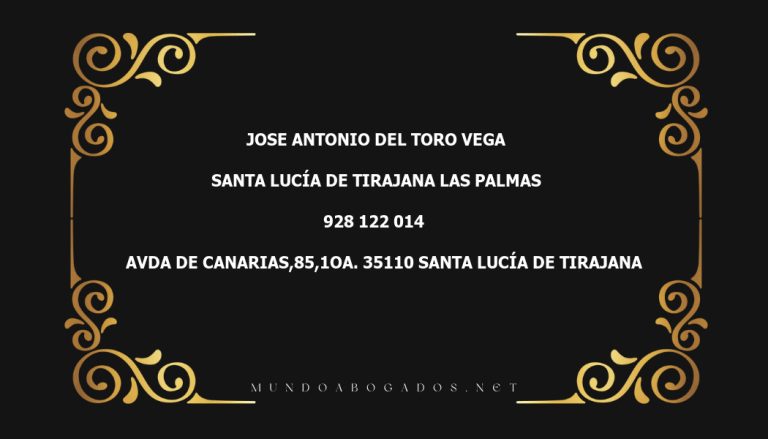 abogado Jose Antonio Del Toro Vega en la localidad de Santa Lucía de Tirajana