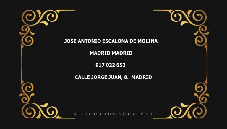 abogado Jose Antonio Escalona De Molina en la localidad de Madrid